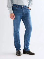 Męskie Spodnie Jeansowe Wrangler Greensboro Mid Visual 112378816