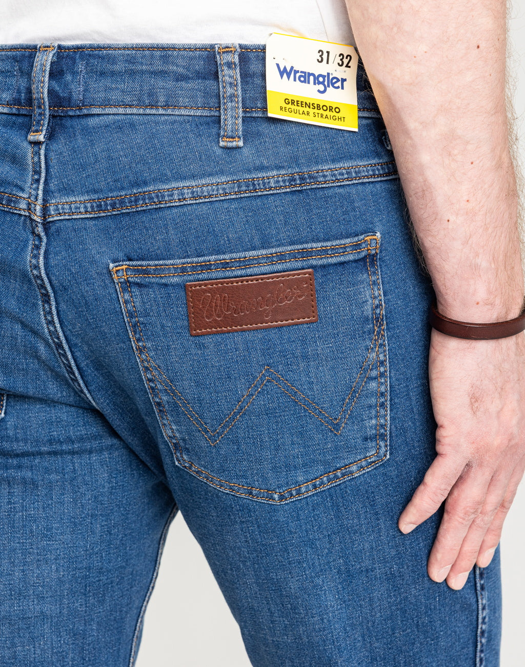 Męskie Spodnie Jeansowe Wrangler Greensboro Mid Visual 112378816