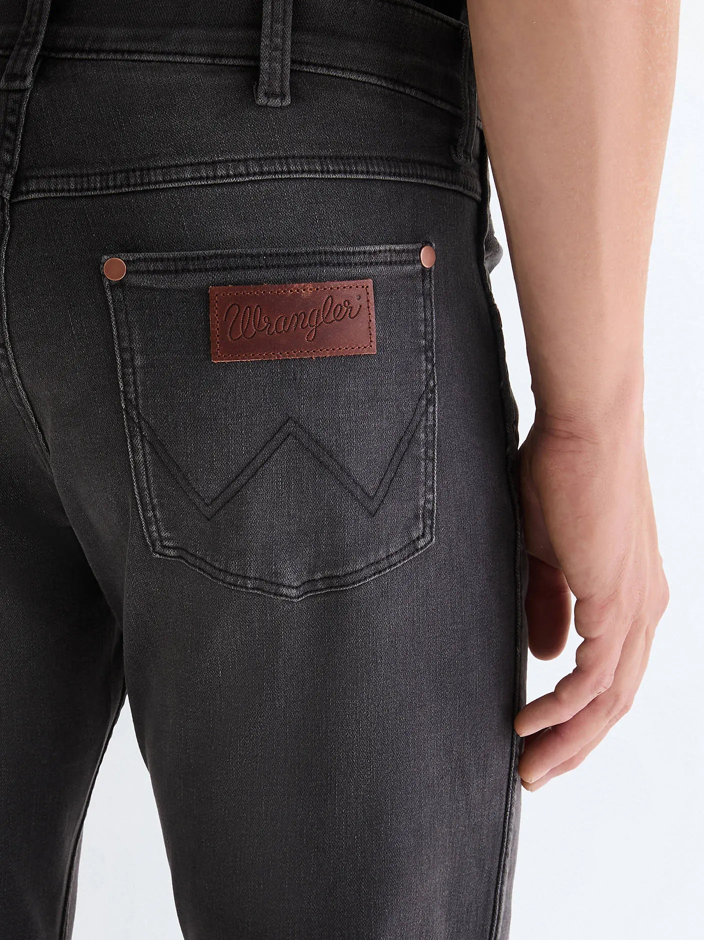 MESKIE SPODNIE WRANGLER GREENSBORO RAVEN ASH 112377796