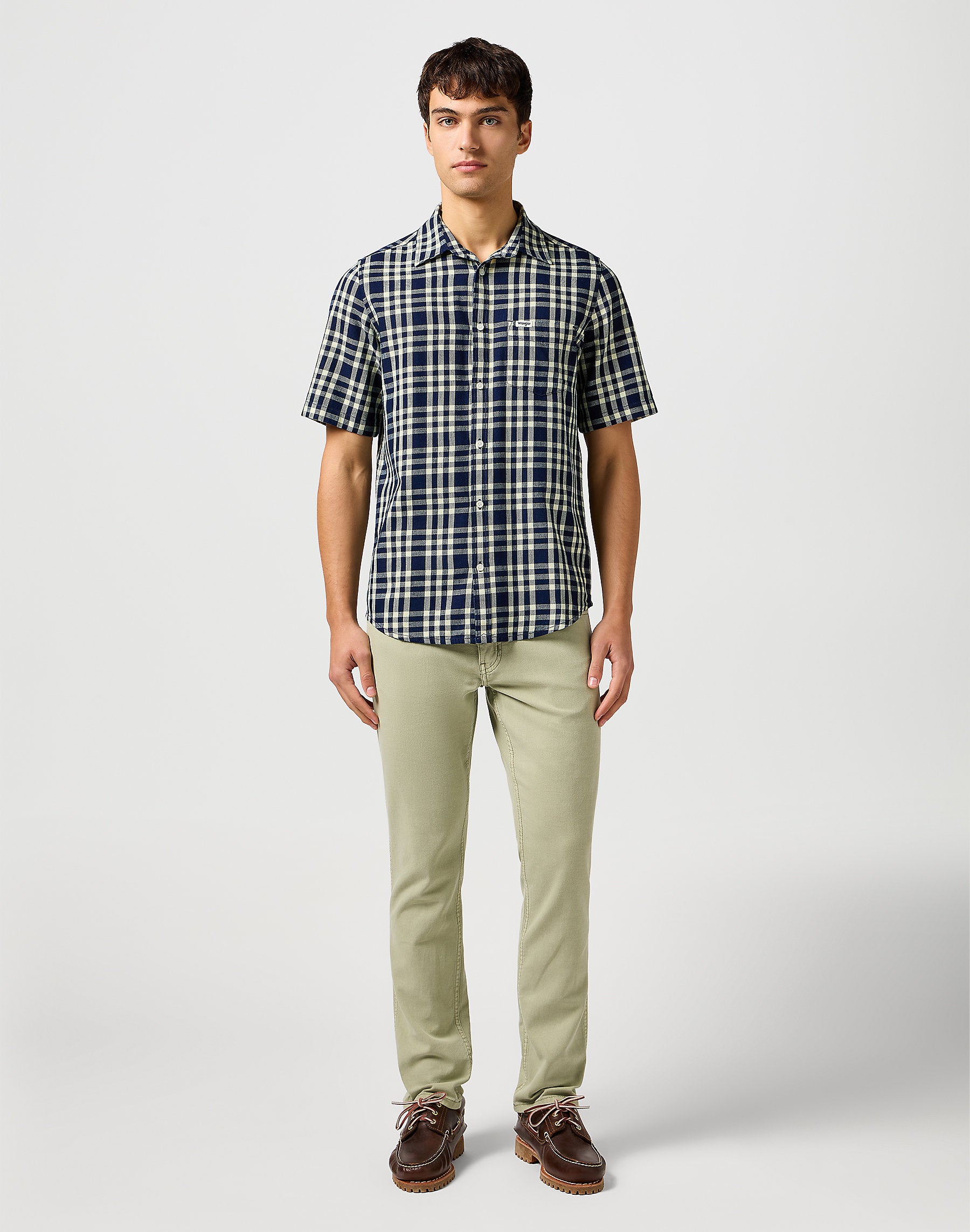 MESKIE SPODNIE WRANGLER GREENSBORO TEA 112362440