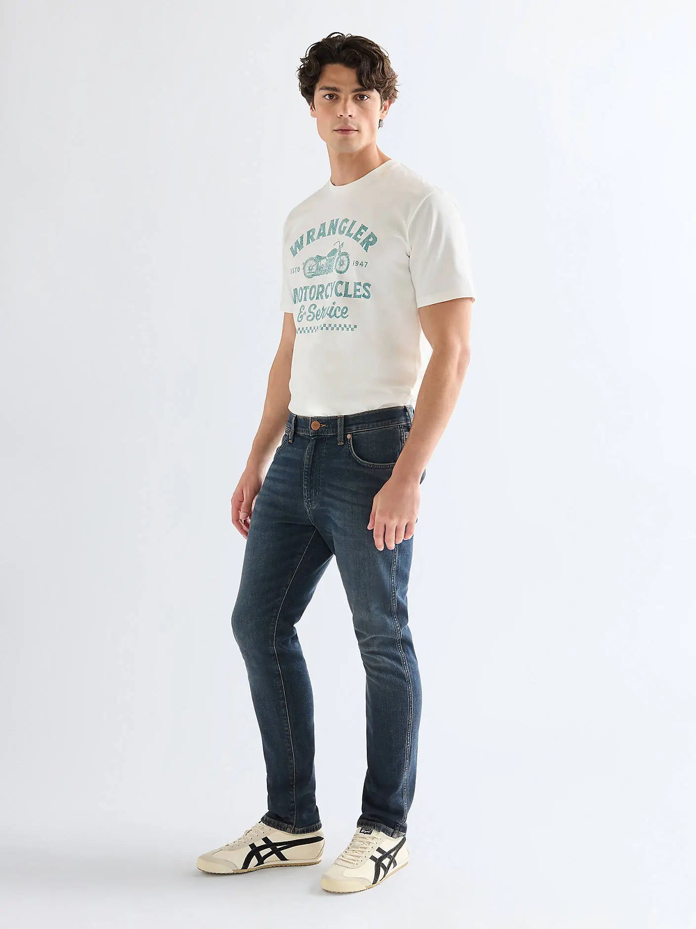 Męskie Spodnie Wrangler Larston Faded 112377818