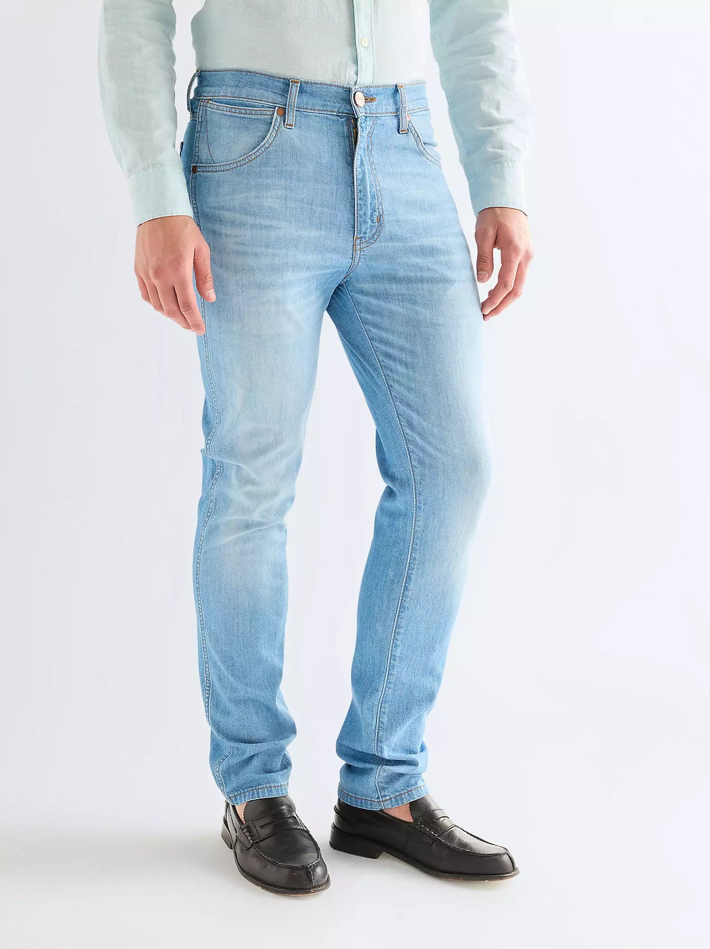 MESKIE SPODNIE WRANGLER LARSTON LIGHT WASH 112377822