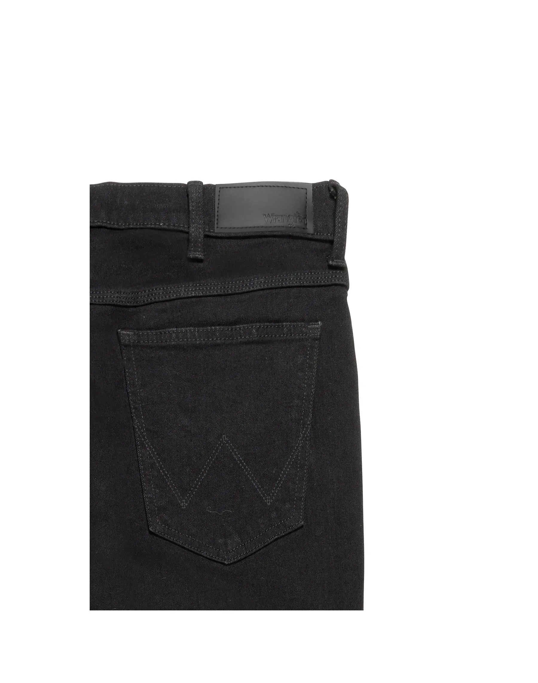 MESKIE SPODNIE WRANGLER REGULAR BLACK RINSE 112125980