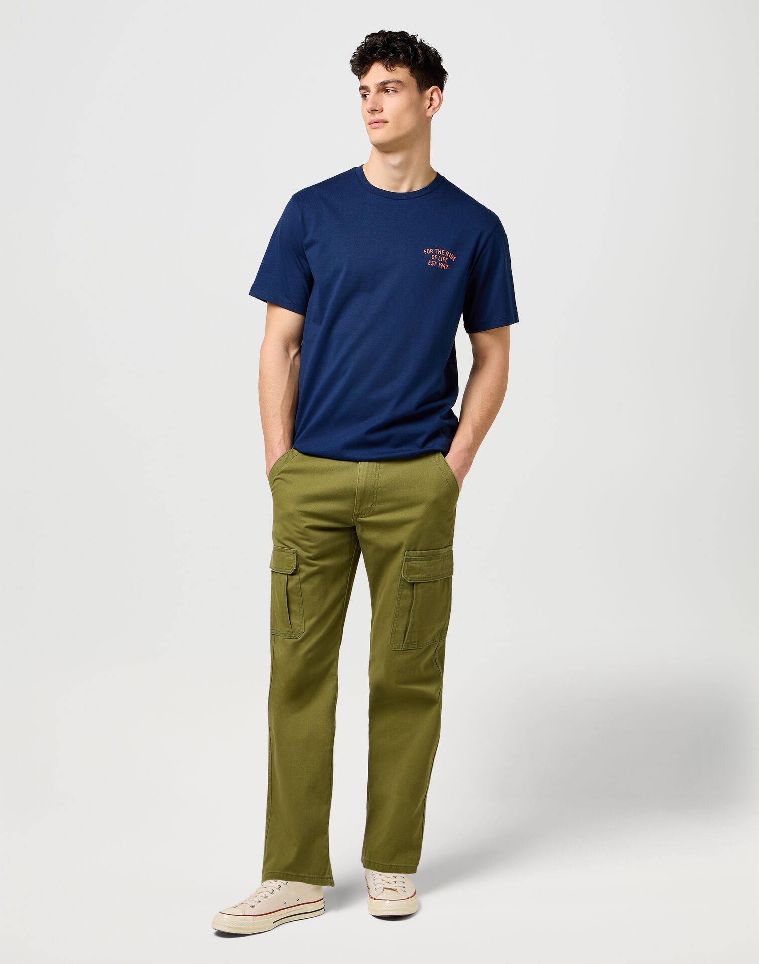 Męskie Spodnie Wrangler Regular Cargo Capulet Olive 112373197