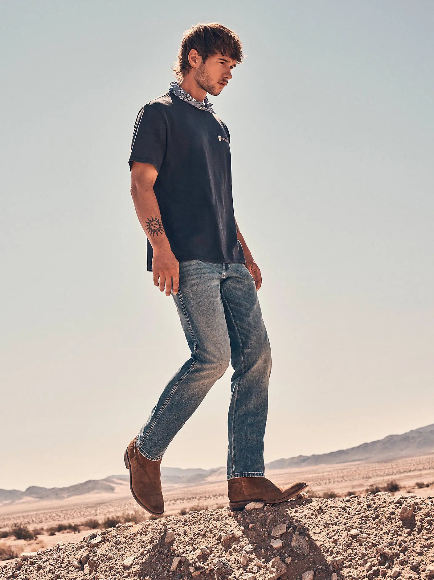 MESKIE SPODNIE WRANGLER TEXAS HARBOR BLUE 112378690