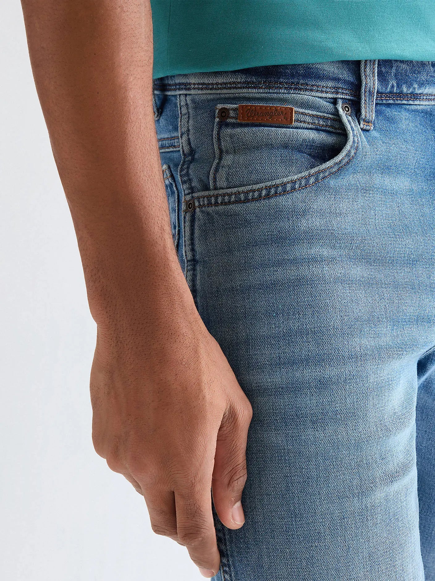Męskie Spodnie Wrangler Texas Slim Harbor Blue 112377811