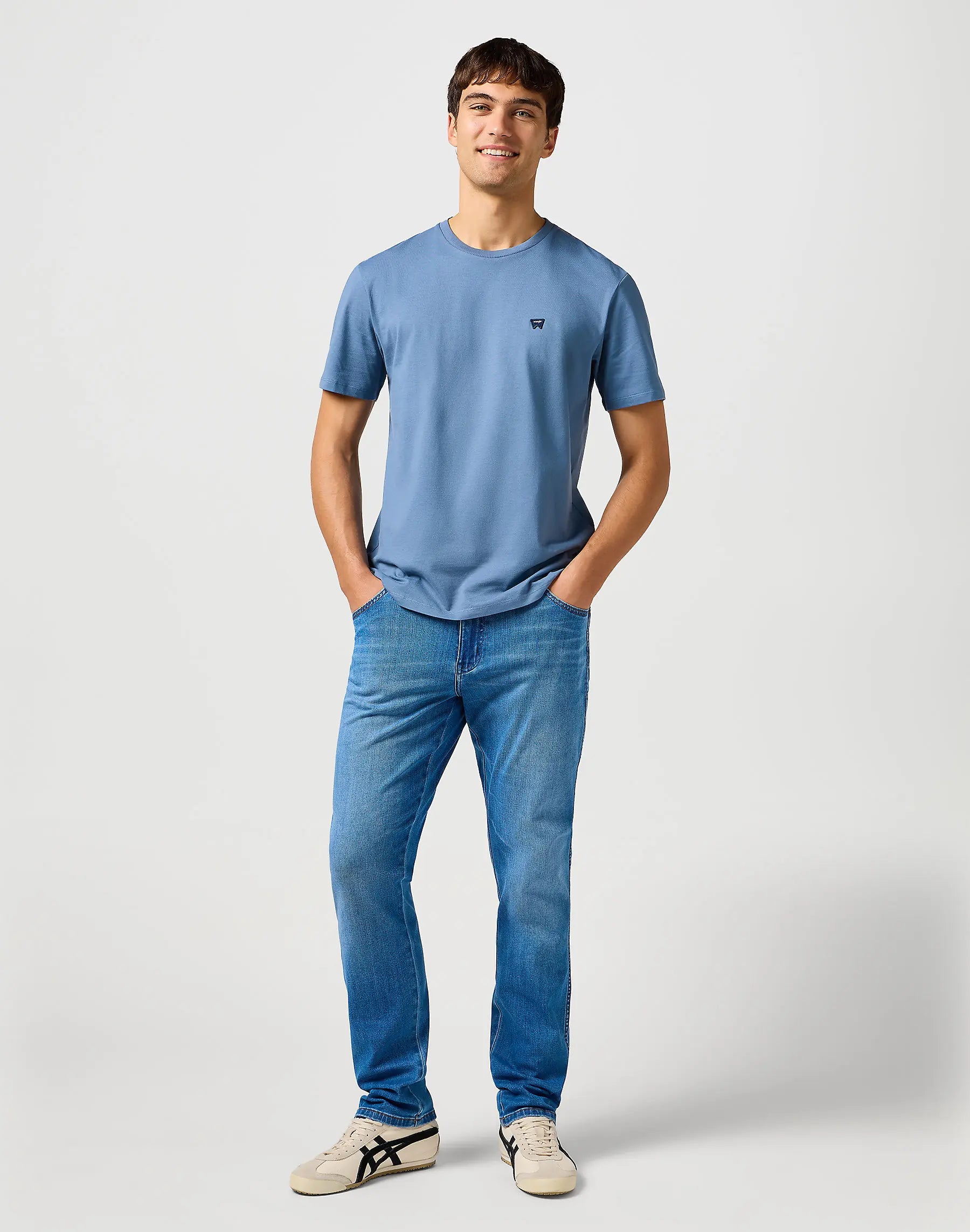 MESKIE SPODNIE WRANGLER TEXAS SLIM HERITAGE HAZE 112362473