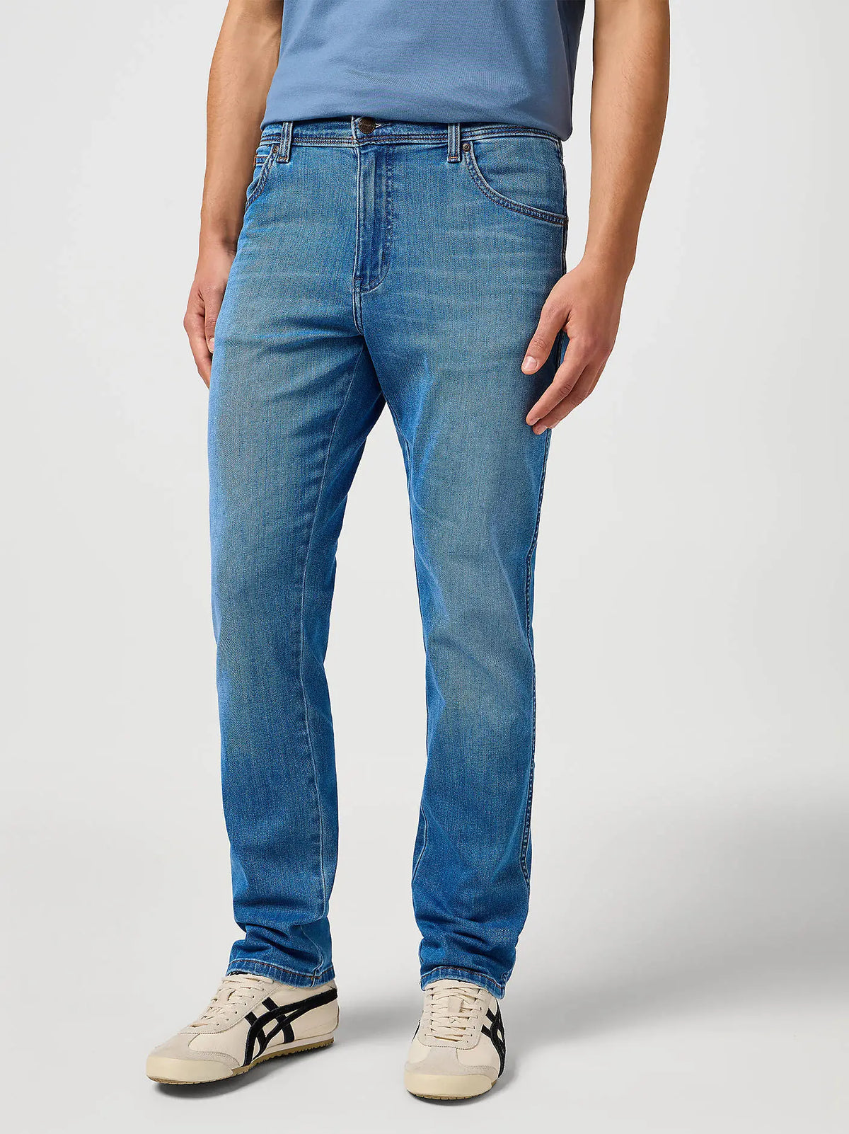 MESKIE SPODNIE WRANGLER TEXAS SLIM HERITAGE HAZE 112362473