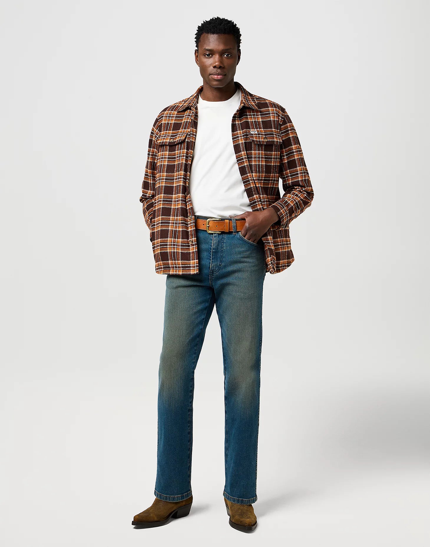 Męskie Spodnie Wrangler Wrancher Faded 112373030