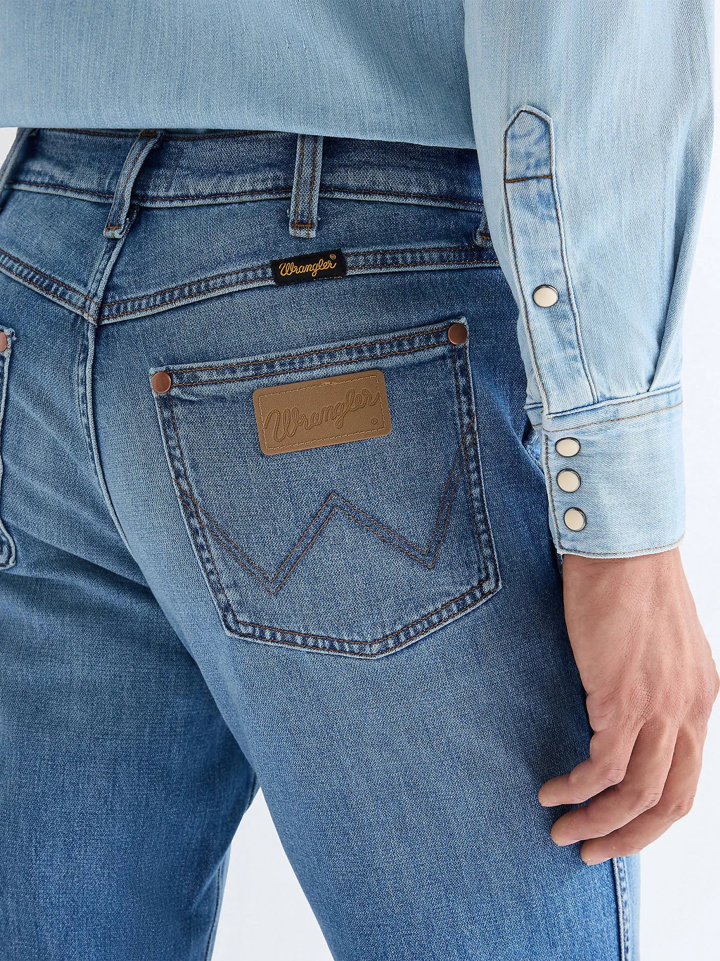 Męskie Spodnie Wrangler Wrancher Harbor Blue 112377838