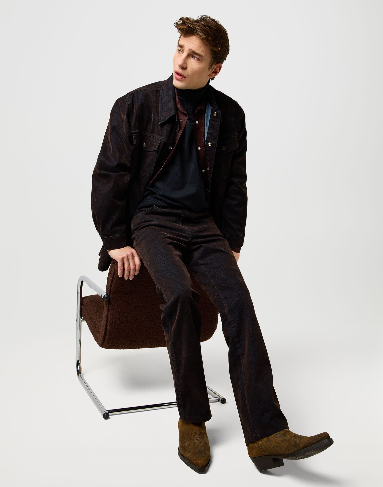 Meskie Spodnie Wrangler Wrancher Mole Flocked 112371607