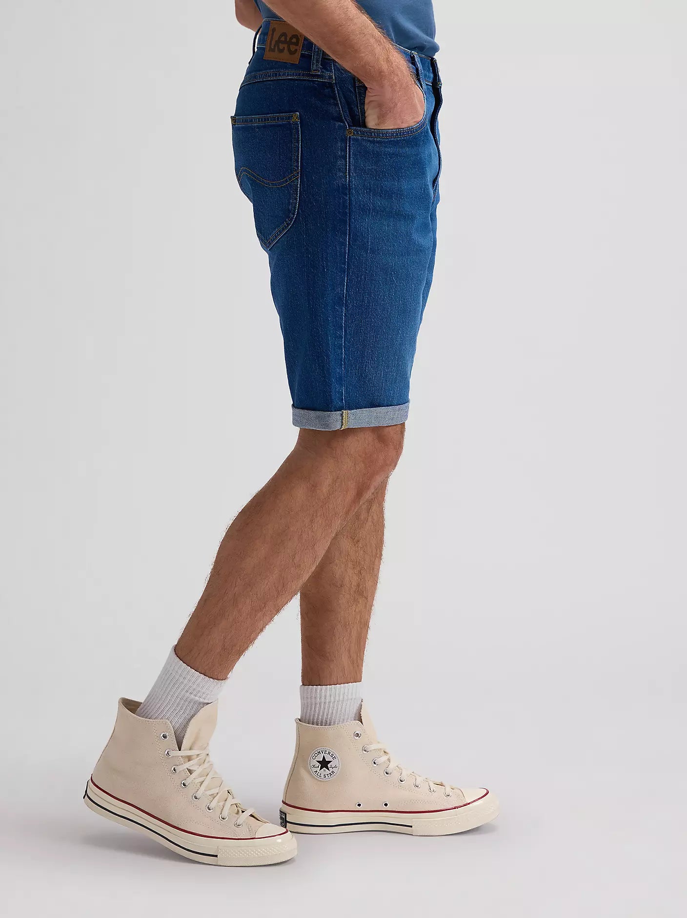 Męskie Szorty Jeansowe Lee 5 Pocket Short Mid Ocean 112379898