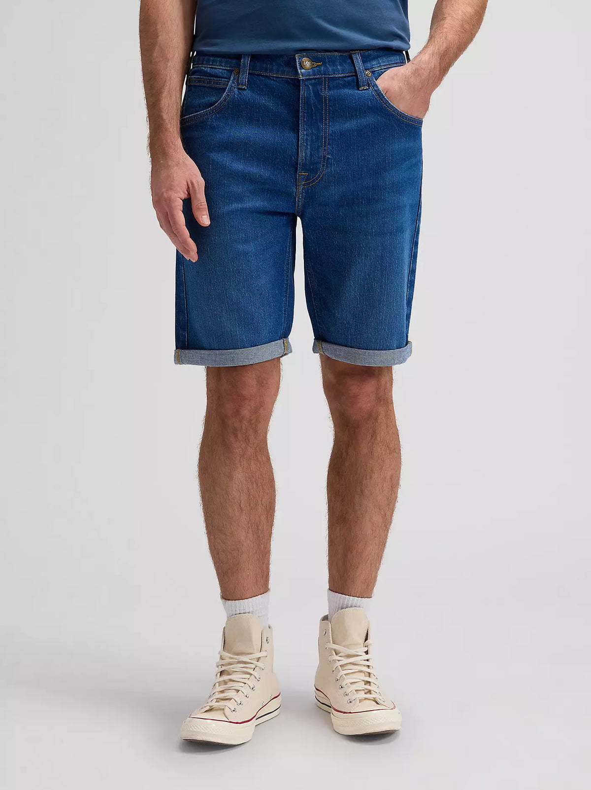Męskie Szorty Jeansowe Lee 5 Pocket Short Mid Ocean 112379898