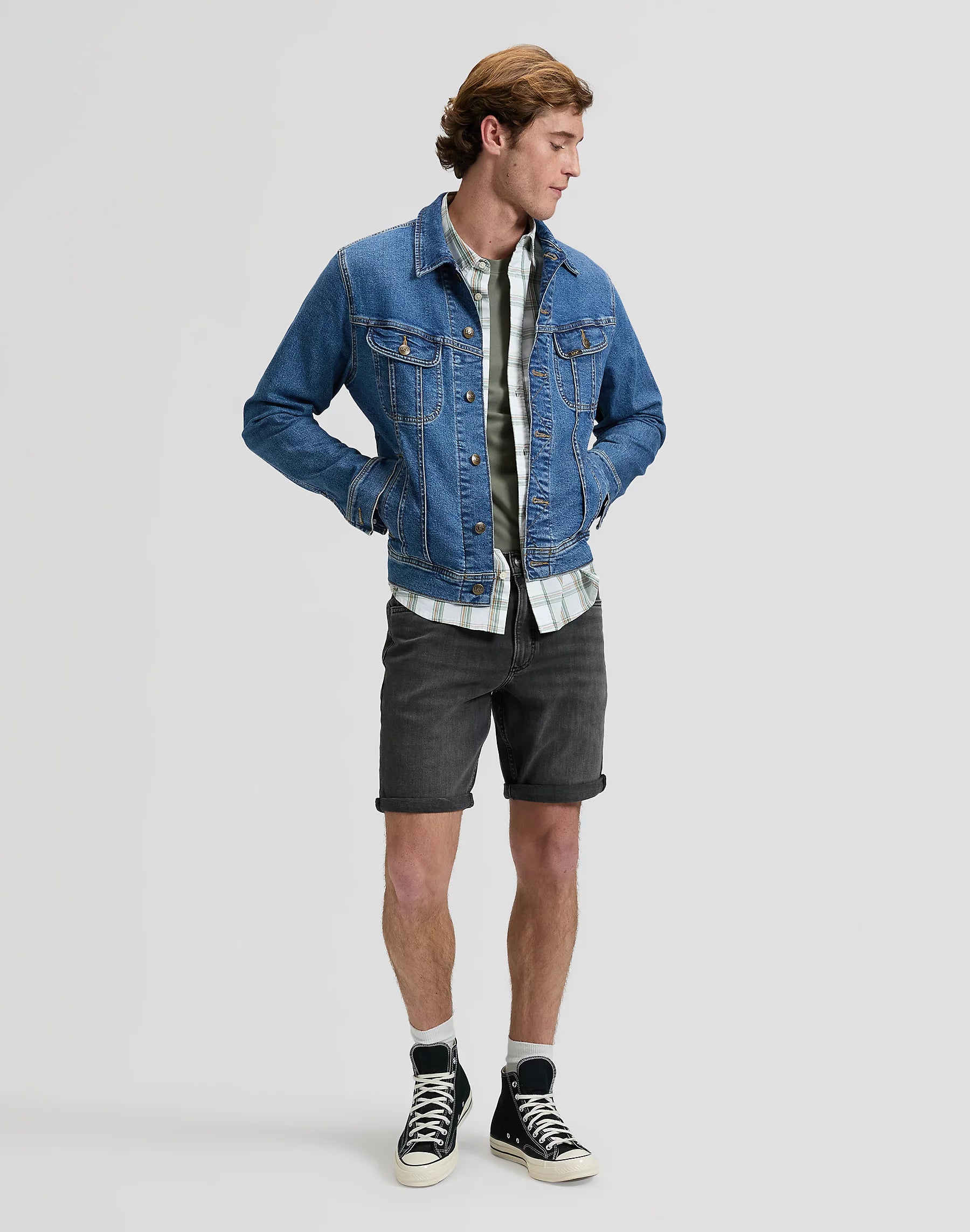 Męskie Szorty Jeansowe Lee Rider Short Anthracite 112376372