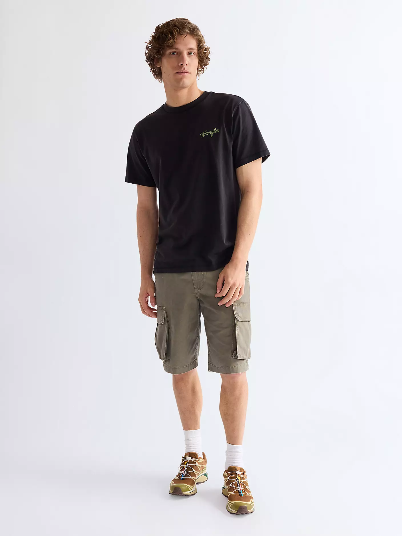 MĘSKIE SZORTY MATERIAŁOWE WRANGLER CARGO SHORTS DUSTY OLIVE 112377865