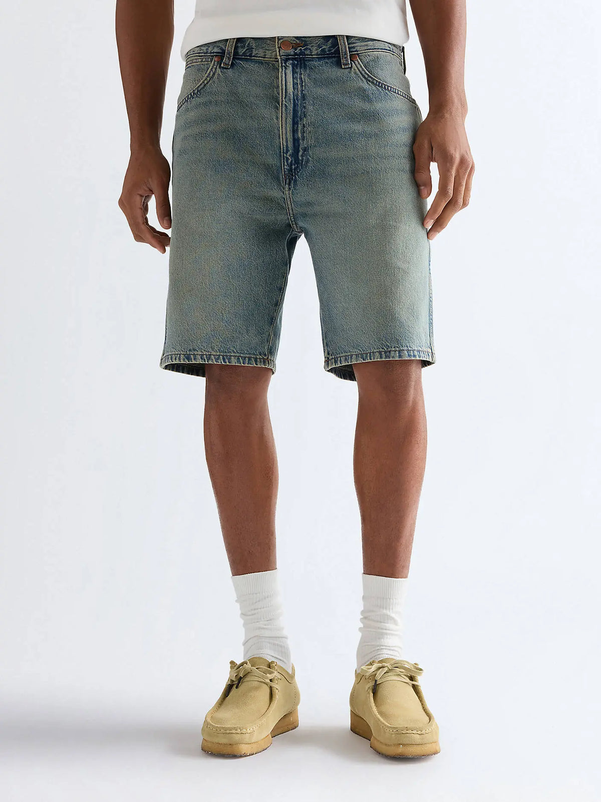 Męskie Szorty Jeansowe Wrangler Cowboy Shorts Canyon Shade 112378440