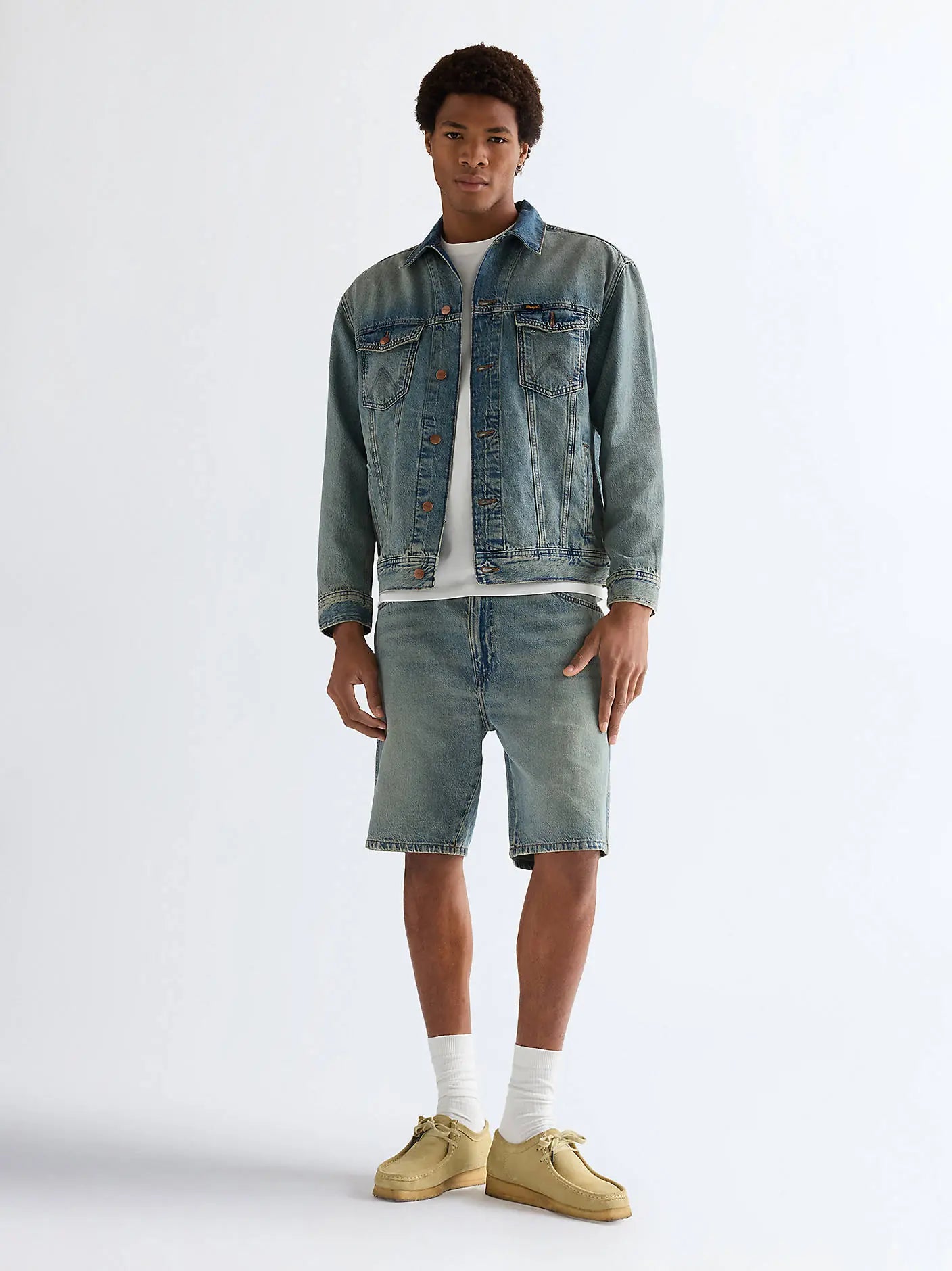 Męskie Szorty Jeansowe Wrangler Cowboy Shorts Canyon Shade 112378440