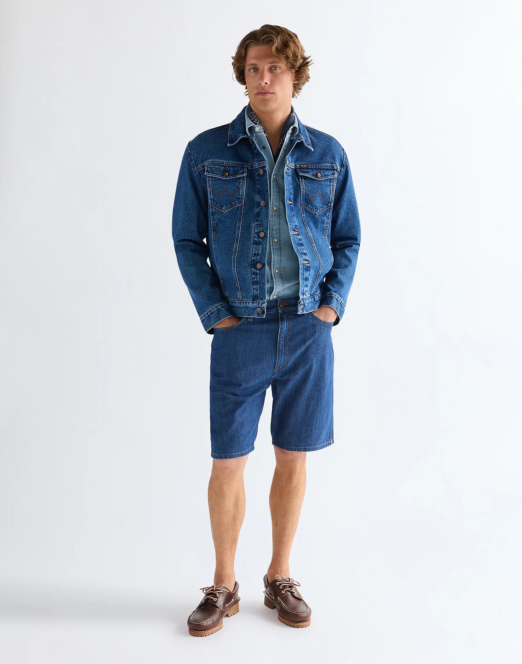 MESKIE SZORTY WRANGLER COWBOY SHORTS DARK STONE 112378443