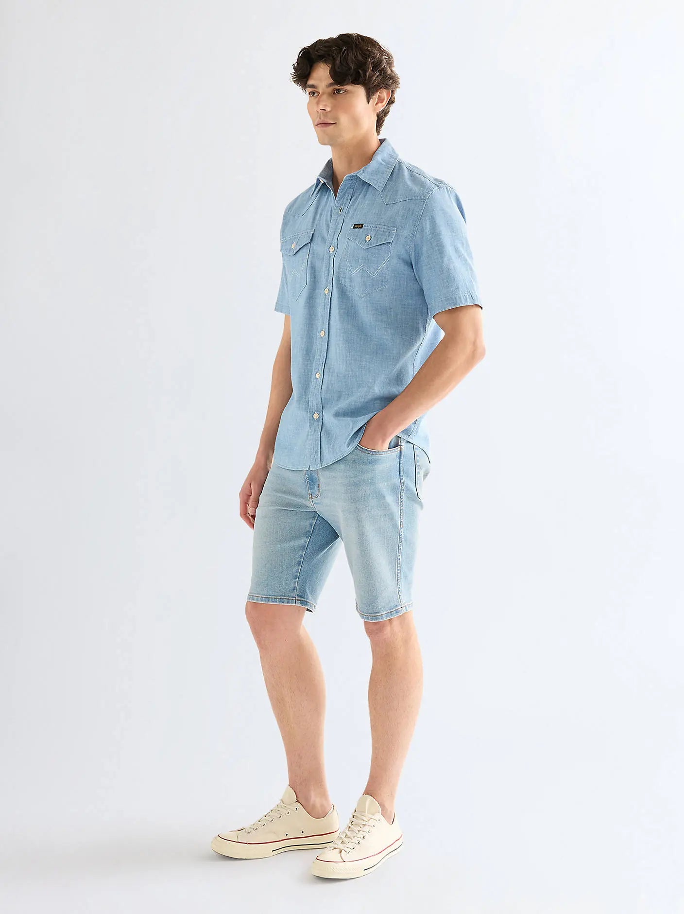 Męskie Szorty Jeansowe Wrangler Texas Shorts Aged Blue 112378432