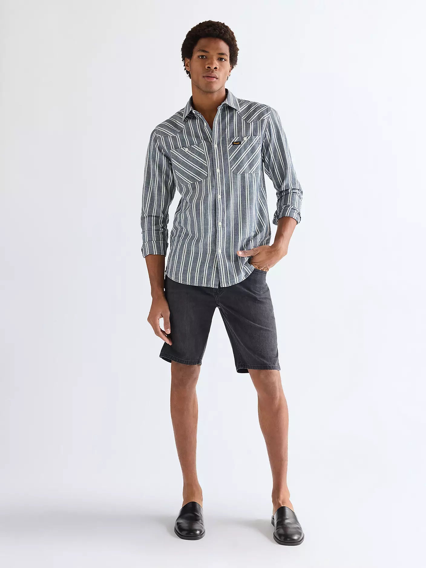 MESKIE SZORTY WRANGLER TEXAS SHORTS ONYX EMBER 112377813