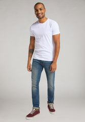 Mustang Alex C Embroidery Męski T-Shirt Koszulka Logo Tee General White 1015050 20045