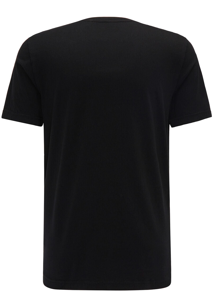 Mustang Alex C Print Męski T-Shirt Koszulka Logo Tee Black 1015052 4142