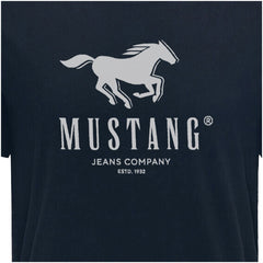 MUSTANG ALEX C PRINT MĘSKI T-SHIRT KOSZULKA LOGO TEE DARK SAPPHIRE 1015051 4136