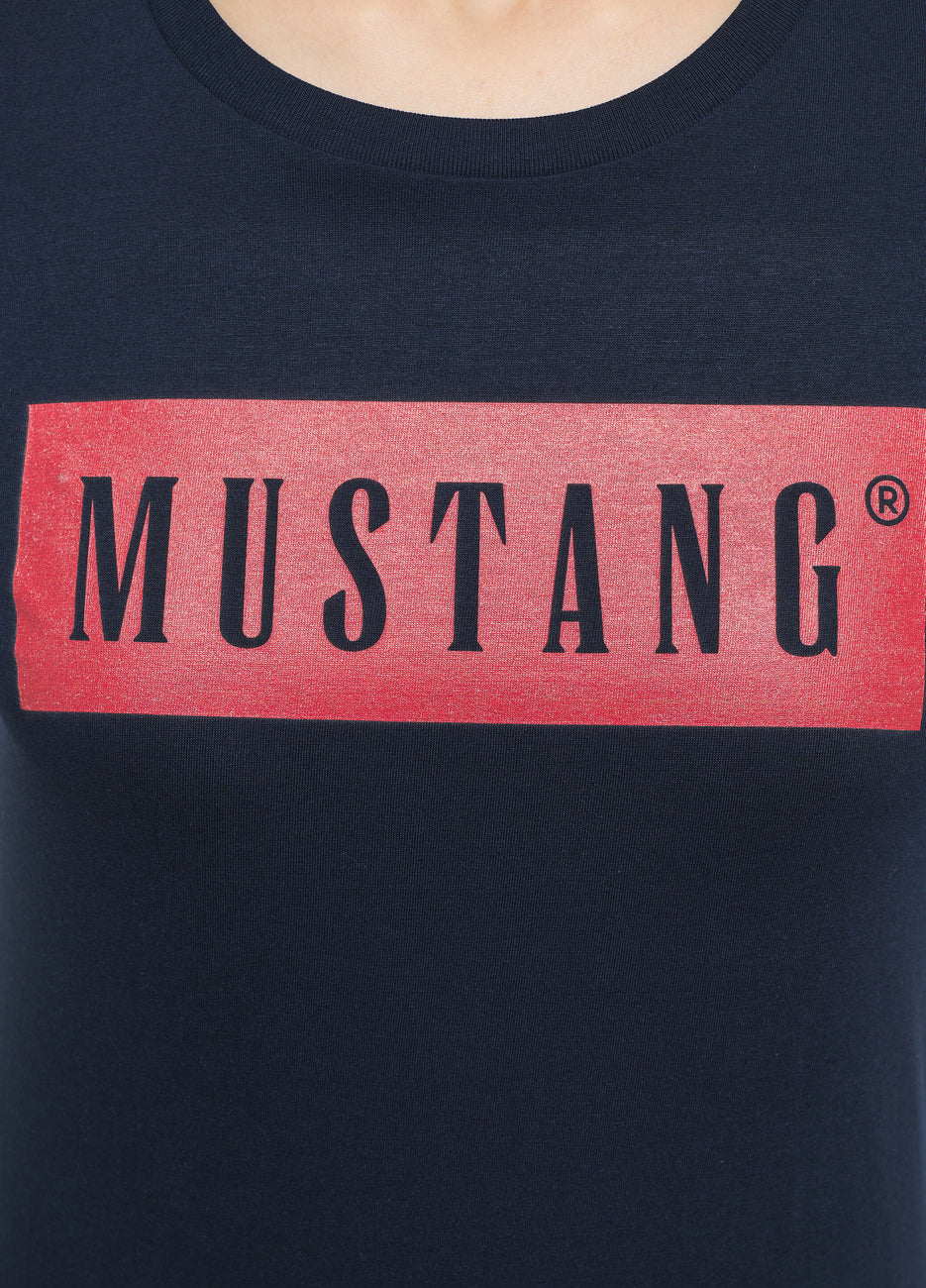 T-Shirt Damski Mustang Alina C Logo Tee Blue Nights 1013220 4085