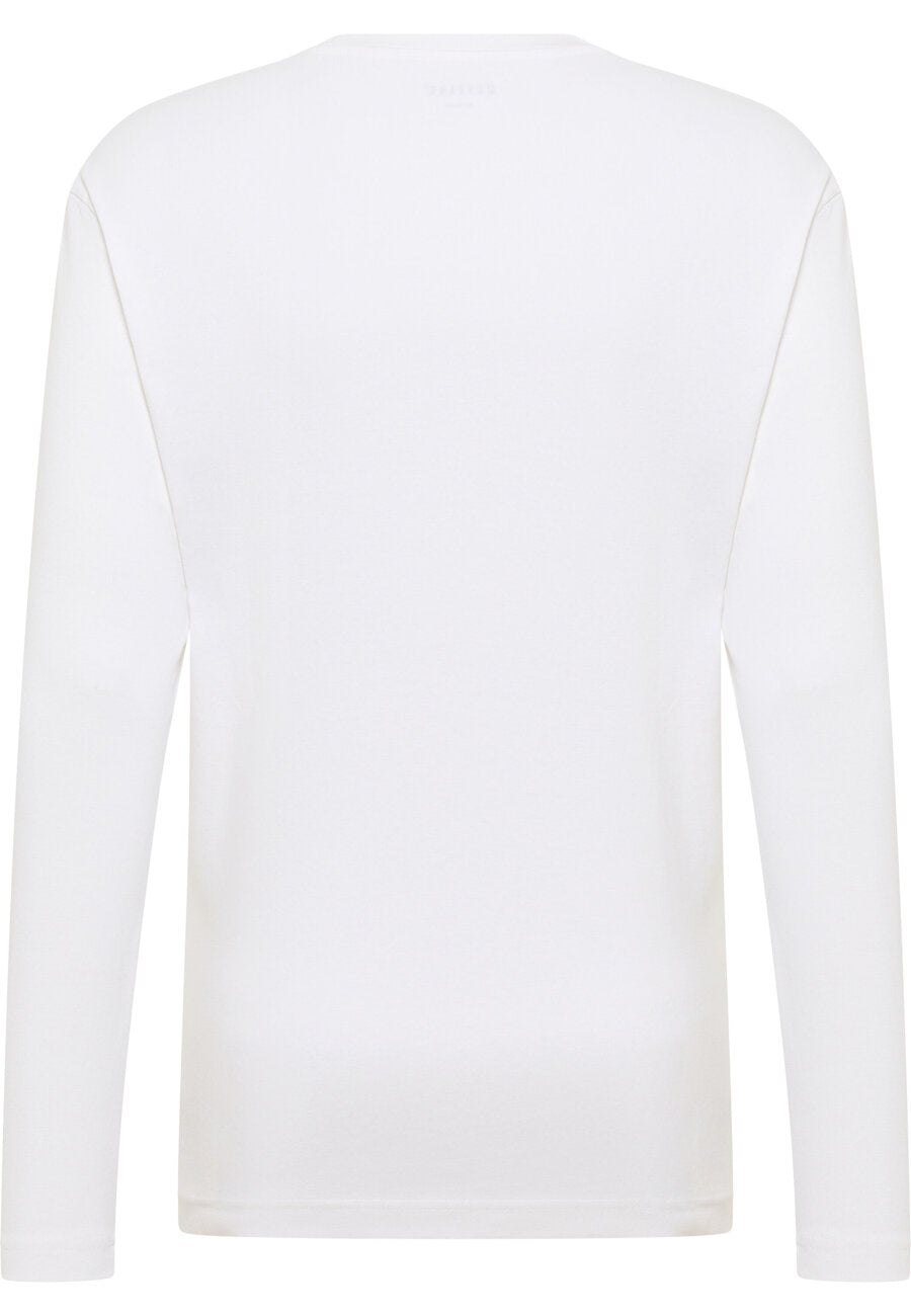 Mustang Arlington Męski Longsleeve Koszulka z Długim Rękawem Bright White 1015674 2007