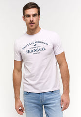 Mustang Austin Męski T-Shirt Koszulka z Nadrukiem Orchid Hush 1014942 8056