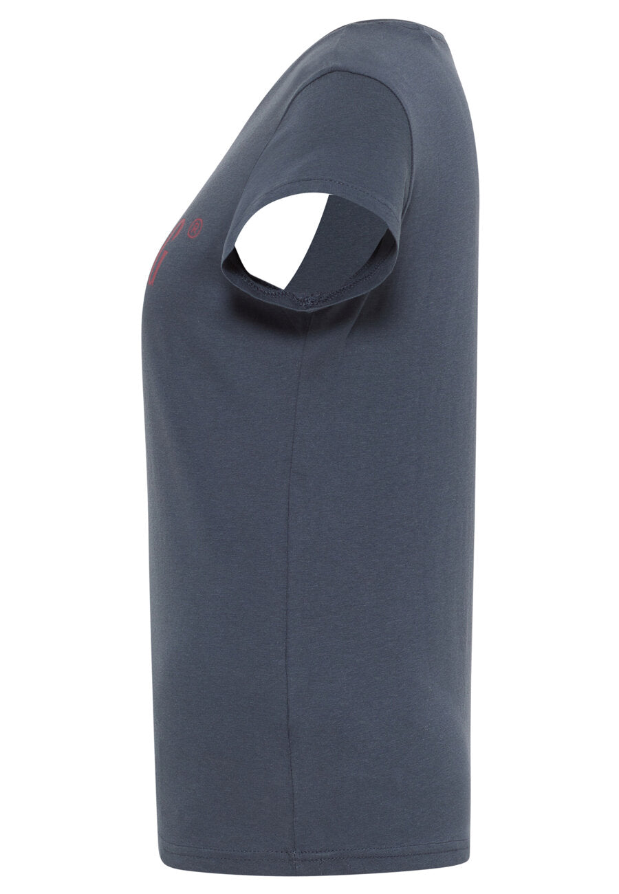 MUSTANG Alina C Logo Tee Damski T-shirt Koszulka Blue Nights 1013222 4085