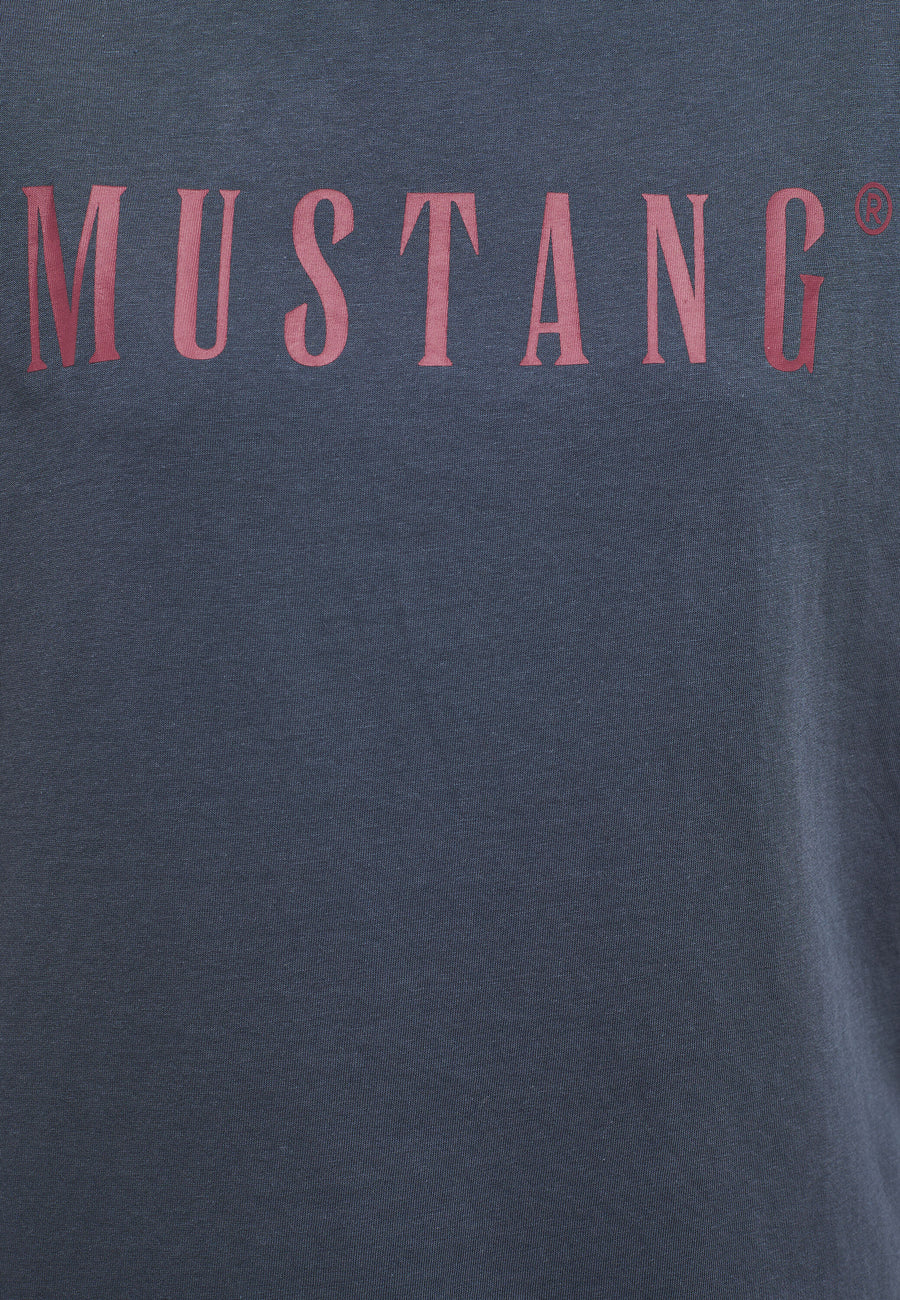 MUSTANG Alina C Logo Tee Damski T-shirt Koszulka Blue Nights 1013222 4085