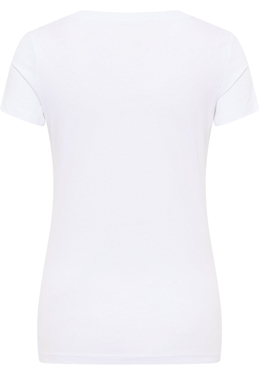 MUSTANG Alina C Logo Tee Damski T-shirt Koszulka General White 1013222 20451