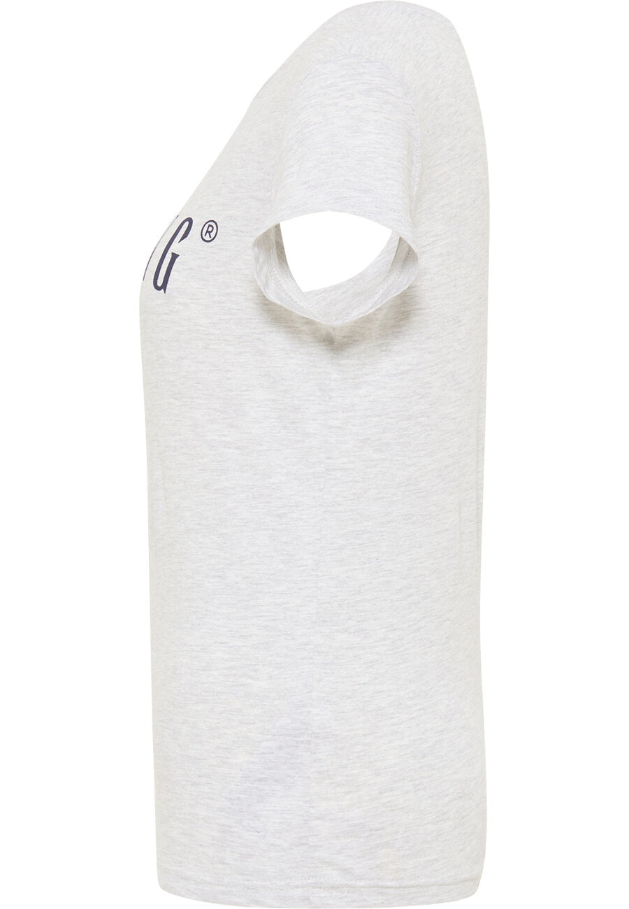 T-Shirt Damski Mustang Alina C Logo Tee Light Grey Melange 1013222 4141