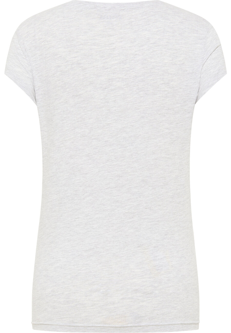 T-Shirt Damski Mustang Alina C Logo Tee Light Grey Melange 1013222 4141
