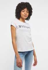 T-Shirt Damski Mustang Alina C Logo Tee Light Grey Melange 1013222 4141