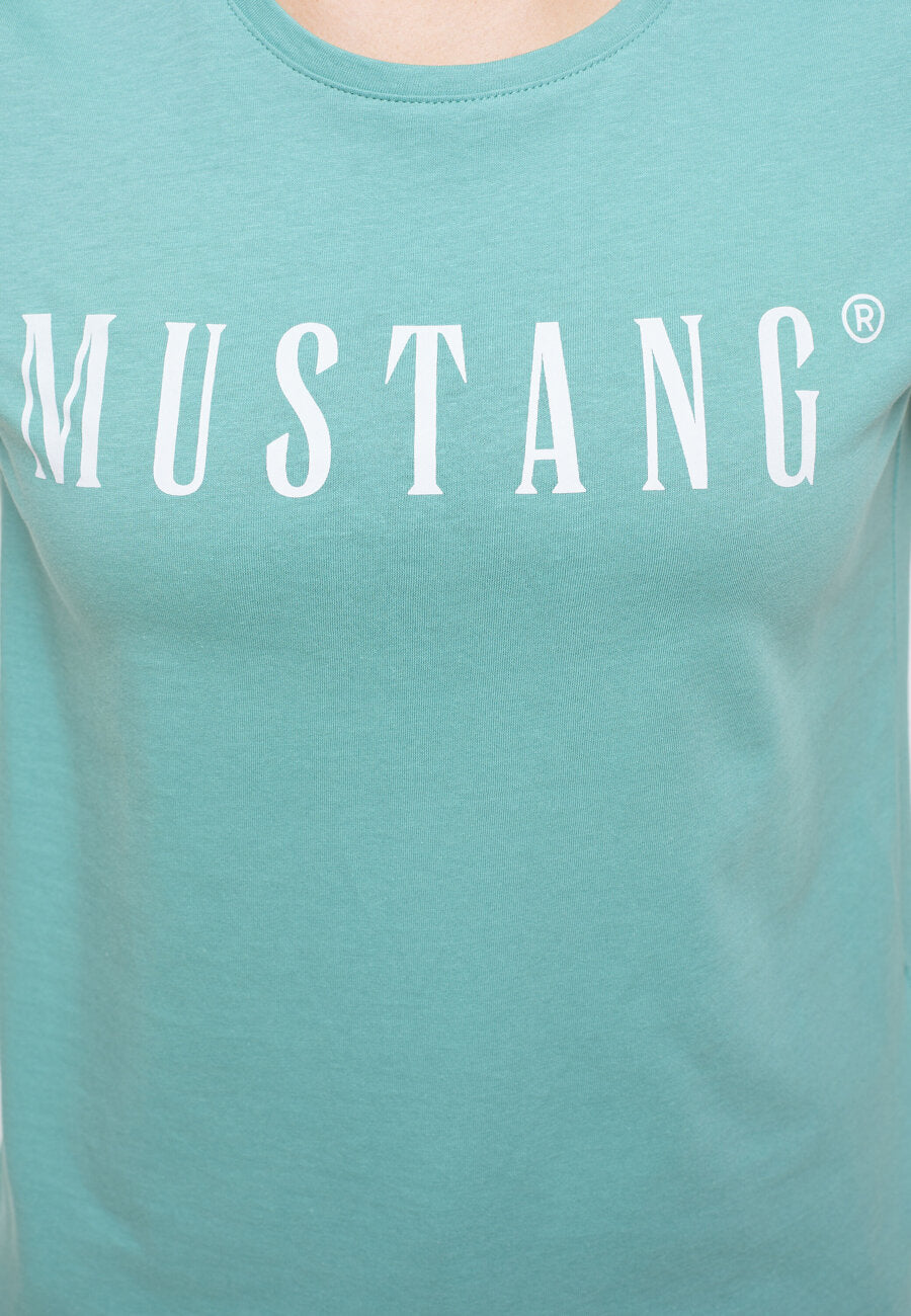 MUSTANG Alina C Logo Tee Damski T-shirt Mineral Blue 1013222 6236