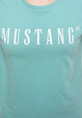 MUSTANG Alina C Logo Tee Damski T-shirt Mineral Blue 1013222 6236