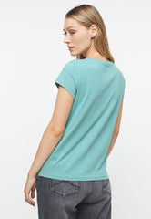 MUSTANG Alina C Logo Tee Damski T-shirt Mineral Blue 1013222 6236