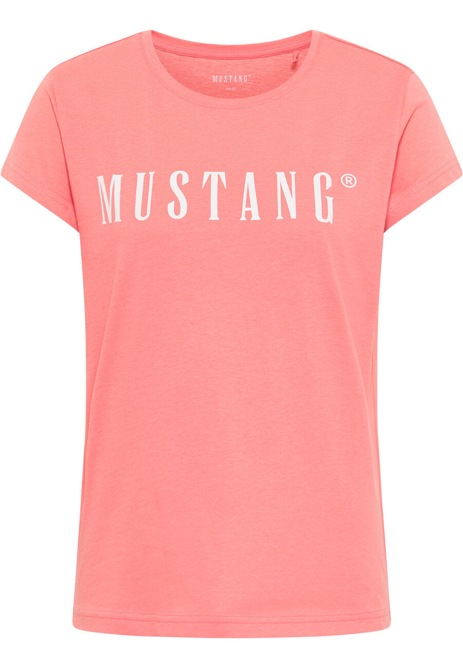 MUSTANG Alina C Logo Tee Damski T-shirt Tea Rose 1013222 8142