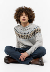 MUSTANG Bloomfield MĘSKI SWETER KLASYCZNY Mid Grey Mélange 1015482 4140