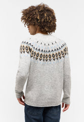 MUSTANG Bloomfield MĘSKI SWETER KLASYCZNY Mid Grey Mélange 1015482 4140