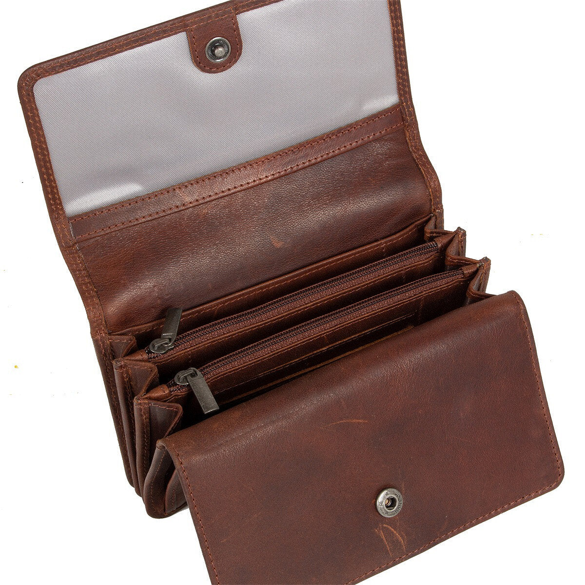 Skórzany Portfel Uniwersalny Mustang Como Wallet Top Opening Brown 06.103601