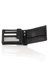 MUSTANG DENIMO WALLET MĘSKI PORTFEL SKÓRZANY POJEMNY KARTY BLACK