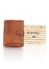 MUSTANG Denimo High Wallet Side Opening UNIWERSALNY SKÓRZANY PORTFEL POJEMNY NA KARTY RFID