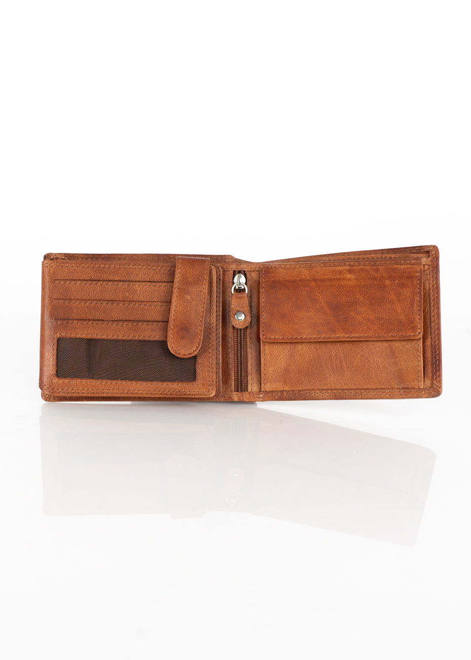 MUSTANG Denimo High Wallet Side Opening With Button MĘSKI SKÓRZANY PORTFEL POJEMNY NA KARTY PREMIUM