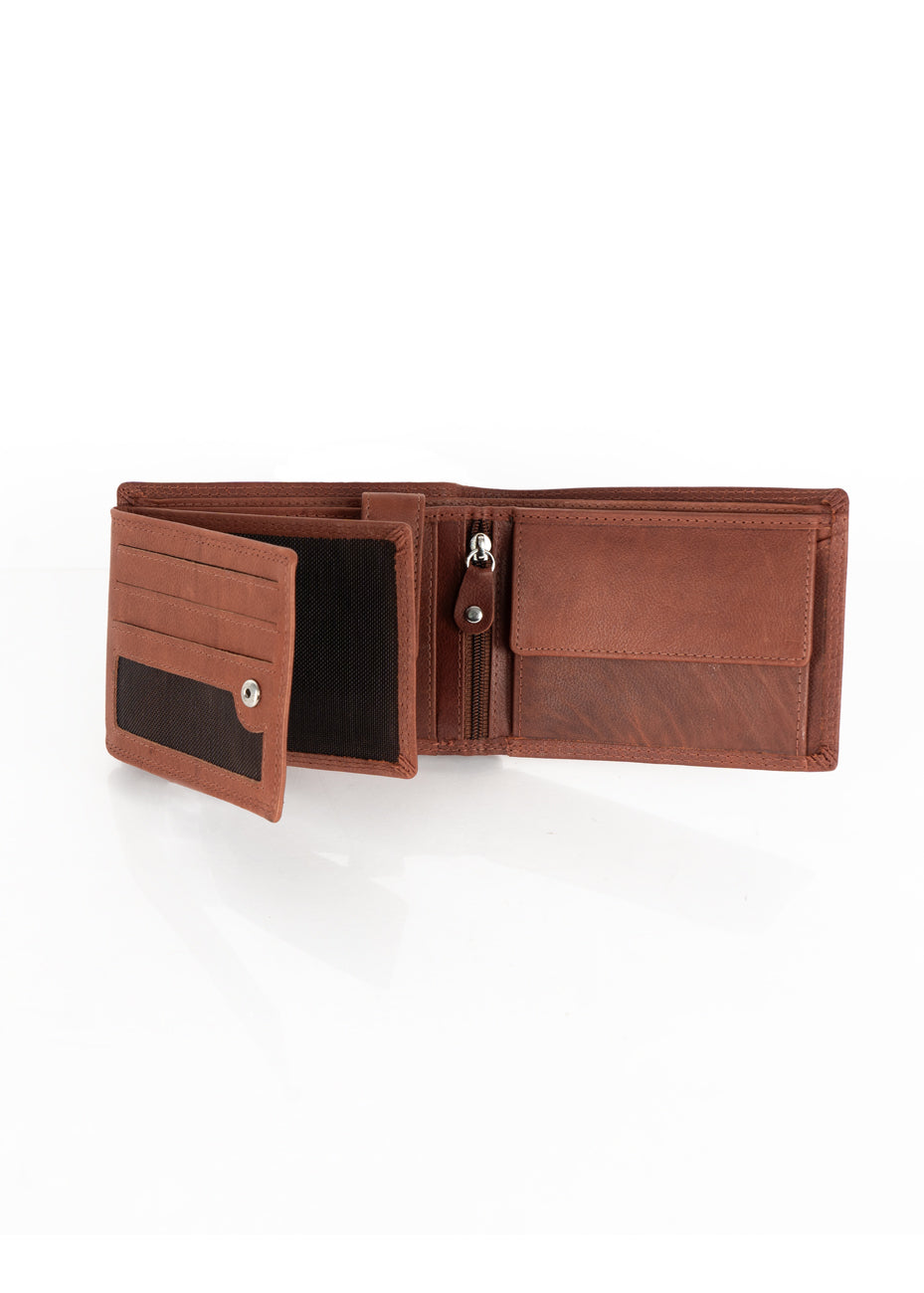 MUSTANG Denimo High Wallet Side Opening With Button SKÓRZANY PORTFEL POJEMNY NA KARTY PREMIUM