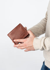 Skórzany Portfel Pojemny Premium Mustang Denimo High Wallet Side Opening With Button