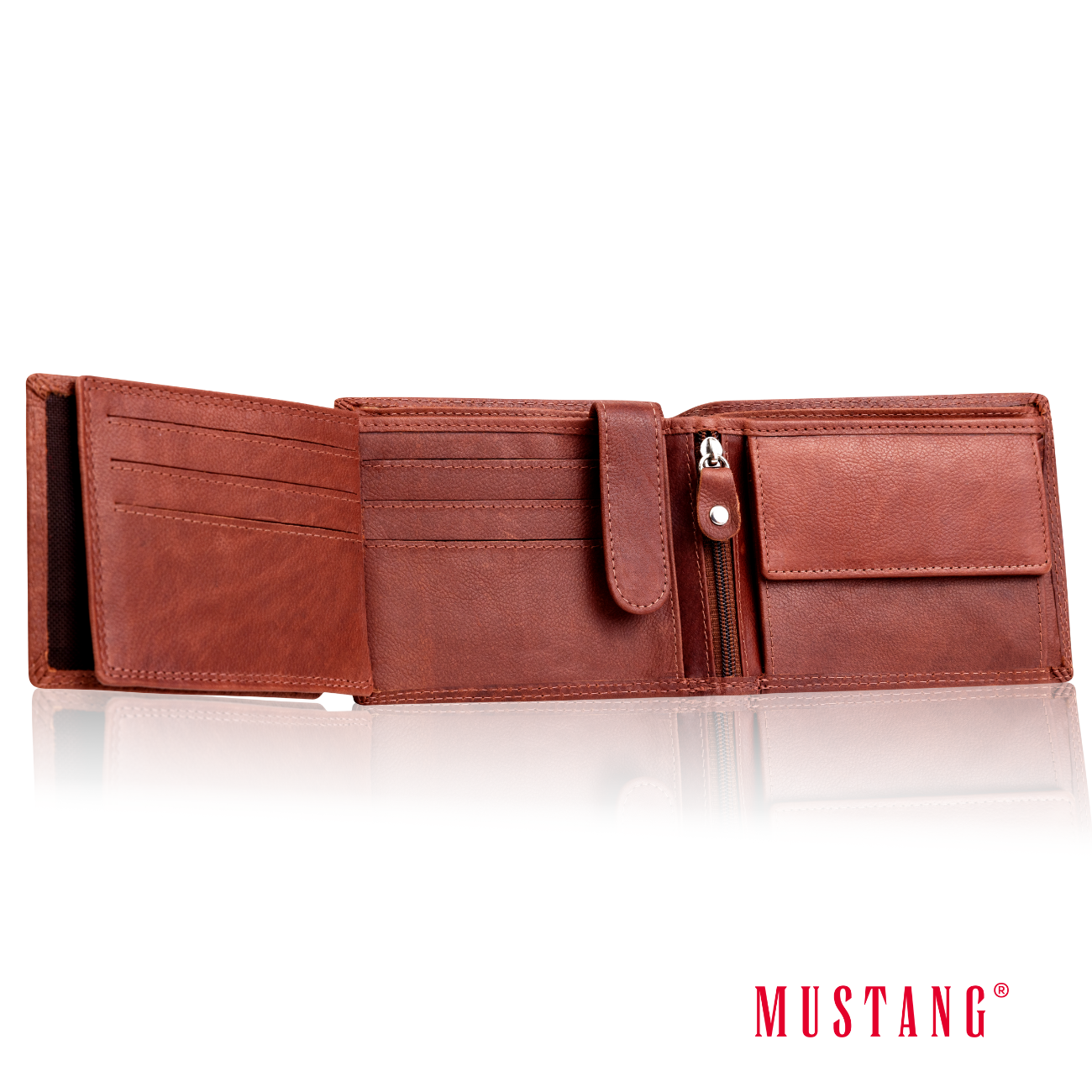 Portfel Skórzany Męski Mustang Denimo Wallet Side Opening