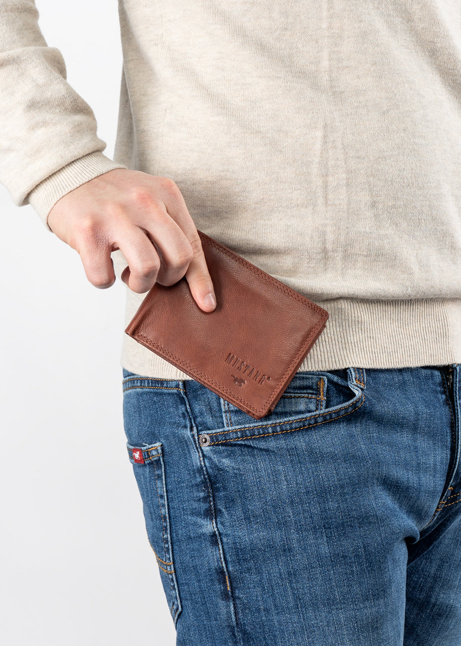 Portfel Skórzany Męski Mustang Denimo Wallet Side Opening